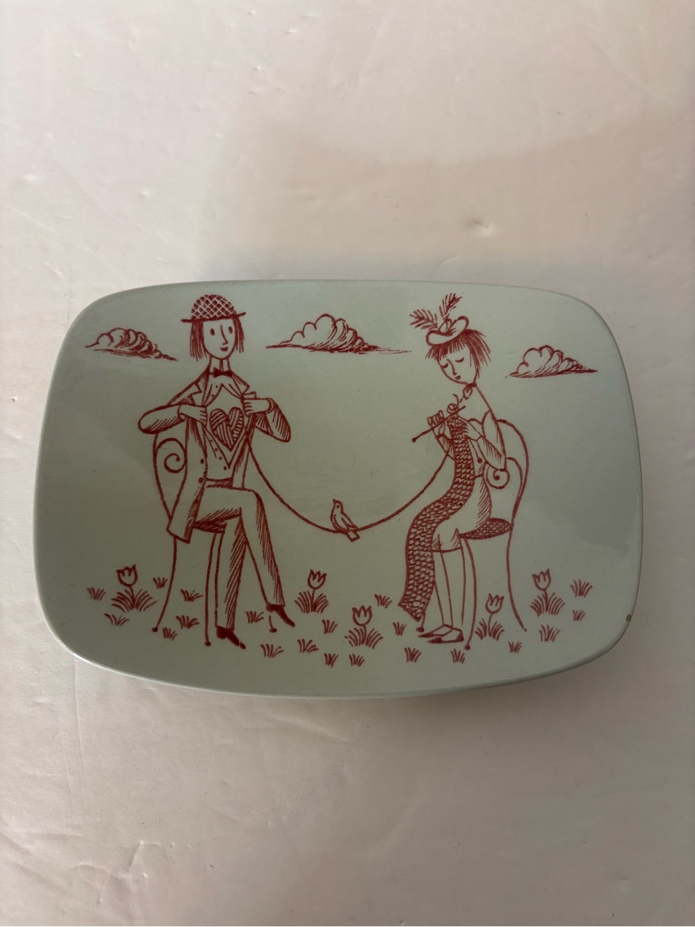 Vintage Nymolle Denmark Ceramic Tray 2156-406Raymond Peynet “Lovers” Art Faience